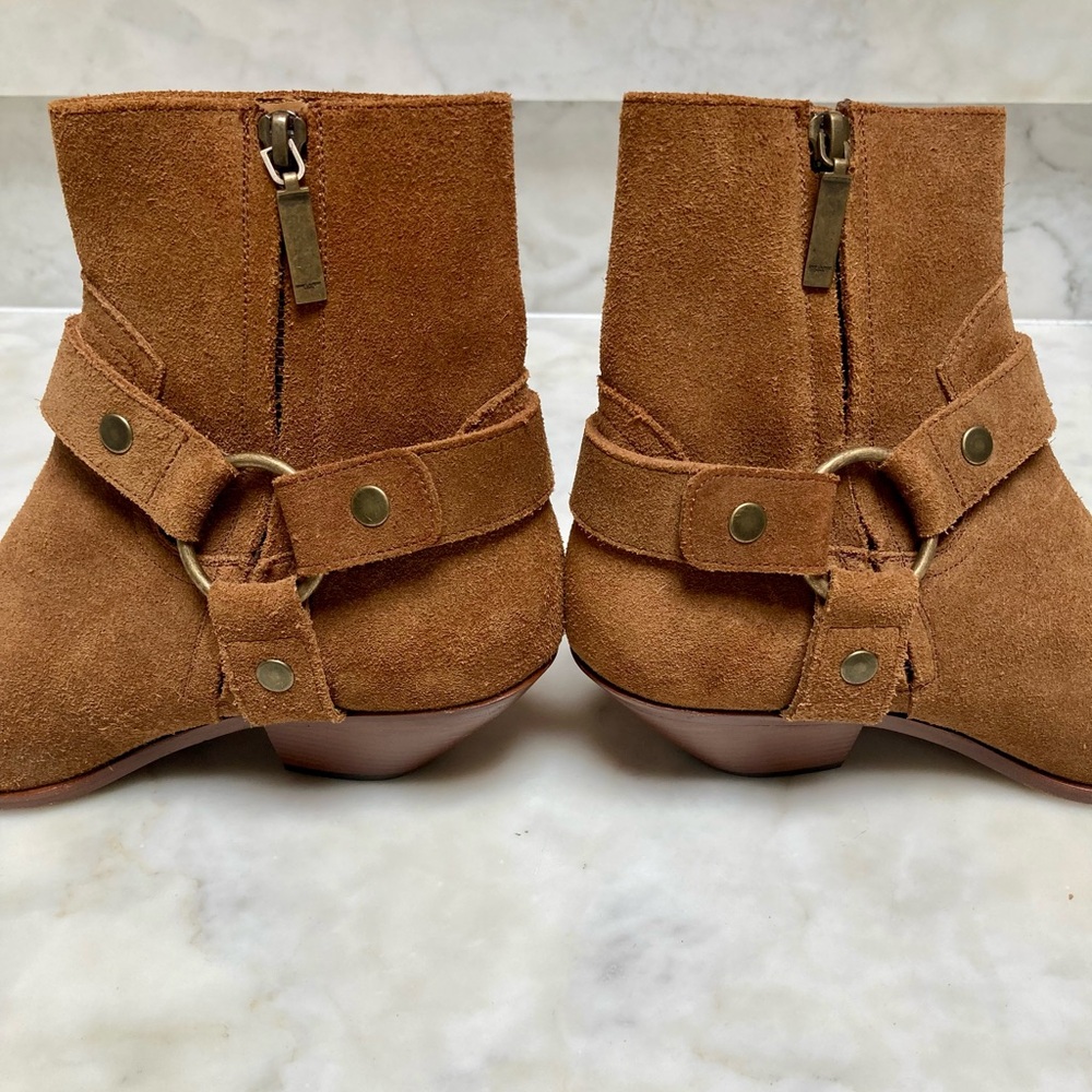 Saint Laurent Suede Ankle Western / Moto Boot. - Picture 8 of 14